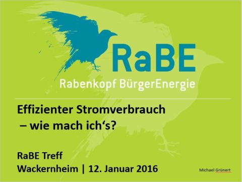 Energiesparen - RaBE Treff Januar 2016